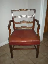 Chippendale Ribbon Back Mahogany Arm Chair, Late 18'th to Early 19'th Century