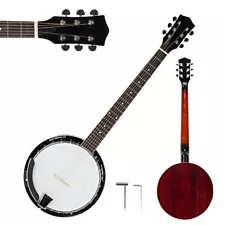 New 6 String Banjo Full Size with Closed Back 24 Brackets Head & Maple Neck