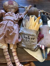 Vintage Shabby Chic Primitive Doll Lot~ Rag Doll, Seed Bag Doll