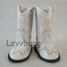 LOVVBUGG White Cowboy Boots for American Girl 18" Doll Shoes FREESHIP ADDS!