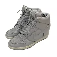 Nike 644411-001 Dunk Sky Hidden Wedge Hi Top Sneakers Silver Gray Size 7.5