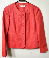 Talbots Womens Petites Small Pink Salmon Button Front Jacket 14/20