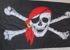 SKULL AND CROSS BONES FLAG 3 X 5 pirate flags pirates LARGE 3X5 SKELETON BONE