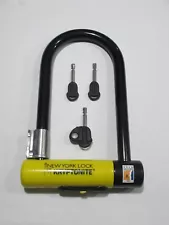 Yellow New York Kryptonite Standard Bike Lock w/ 3 Keys - U-Lock - Gently Used