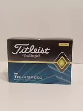 Titleist Golf Balls TOUR SPEED 12 balls 1 dozen YELLOW New in box FAST SHIP