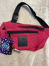 Vtg Pro Spirit 90s Fanny Pack Pink Double Pocket Belt Bag Hip Pack