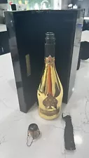 EMPTY ARMAND DE BRIGNAC ACE OF SPADES GOLD BRUT CHAMPAGNE BOTTLE, BOX & CORK