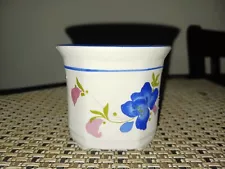 Bonsai Orchid Ceramic Pot Footed Hand Painted Blue and White House Plant Pot