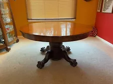 Round Oak Antique Dining Room Table