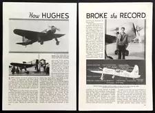 Howard Hughes 1937 Cross Country H-1 Racer Plane pictorial