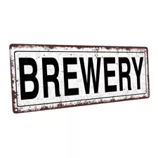 Brewery Metal Sign; Wall Decor for Mancave, Den, or Gameroom