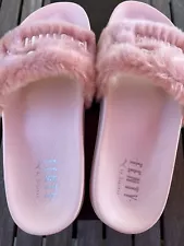 Fenty x Puma Rihanna Pink Fur Slides Leadcat Fenty