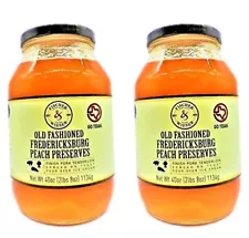 Old Fashioned Fredericksburg Peach Preserves 2 Glass Jar Net Wt. 40 Oz. each