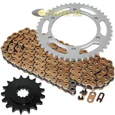 Gold O-Ring Drive Chain & Sprockets Kit for Kawasaki ZR1100 ZRX1100 1997-2000 (For: Kawasaki ZR1100)