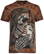 Tie Dye T-shirt Grim Reaper Falling for Woman Lady Love Glow in the Dark by Wild