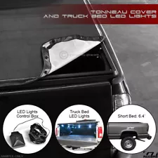 For 1994-2000 C10 C/K Stepside 6.5 Ft Short Bed Snap-On Tonneau Cover+LED Lights