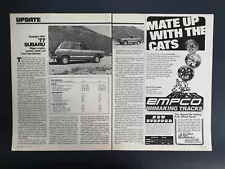 Vintage 1977 Subaru 4wd 1600 Series Station Wagon - Original 2 Page Article