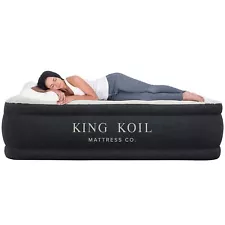 Pillow Top Plush Queen Air Mattress With Built-in High-Speed Pump Best For Ho...