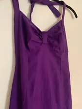 Pinup Girl Clothing Pinup Couture S Purple Pencil Dress Rockabilly w/ belt