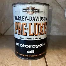 HARLEY-DAVIDSON 1950's PRE-LUXE MOTORCYCLE OIL CAN (METAL) - VINTAGE (FULL) 1 Qt