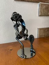 Scrap Metal Art, Figurine welded from Nuts and Bolts.