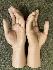 NEW PAIR REALISTIC MALE MANNEQUIN HANDS FOR CLOTHING OR UNIFORM DISPLAY