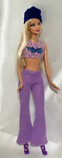 Vtg & Mod Barbie Purple Blue Pant Butterfly Crop Top Hat & Shoes Outfit (No Doll