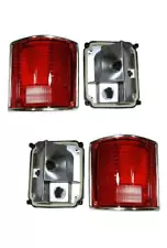 Tail Lights For Chevy Truck 1973-1987 Blazer 78-91 Lens And Housing Chrome Pair