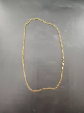 28" 18K 4mm Cuban Link Gold Necklace 20 Grams