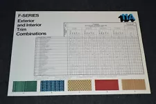 1977 FORD F-SERIES TRUCK COLOR CODE TRIM COMBINATIONS DEALER ONLY SALES SHEET 77 (For: Ford F-350)