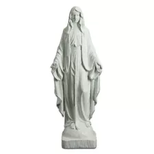 Our Lady Of Grace Statue, White 50'' High Church Size Statue, Large Statues