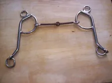 Used Stainless Sliding Gag Bit 5" to 5 1/2" Sweet Iron Mouth Maker Mark R R