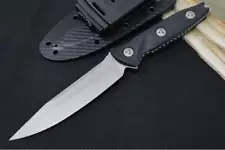 Microtech Socom Alpha S/E - Apocalyptic Finish / Single Edge / Black G10 Handle