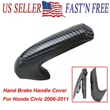 Carbon Fiber Front Hand Brake Trim Cover For Honda Civic Coupe Sedan 2006 - 2011