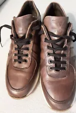 VERSACE 19.69 V ITALIA Abbigliamento Sportivo Brown Leather Sneaker Sz 41 US 8