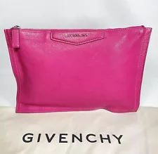 Givenchy Clutch Bag Antigona Pink Leather Pouch Purse small Authentic