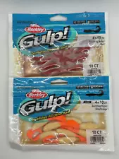 Berkley Gulp 4" Swimming Mullet Glow Orange Red Scented Softplastic CHOOSE COLOR