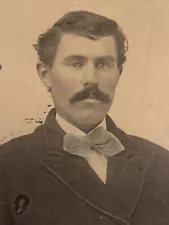 Civil War Era Tintype Photograph of Man in Bowtie