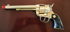 Vintage 50's Hubley Cowboy Classic Gold-Plated Diecast Pistol Toy Cap Gun WORKS!