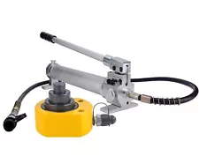 50T Hydraulic Jack+Aluminum Alloy Hydraulic Hand Pump Thin Multi-Section Mini...