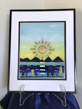 Fused Glass Art For Sale 11.5” X 14.5” Framed And Matted 3D Glass Art