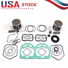 Top End Rebuild Kit Dual Ring Pistons Bearings For Ski-Doo MXZ 800 2000-2007