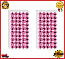 1000 pcs $6 Color-Coded Price Stickers for Garage Sale and Flea Market, 3/4" Dia