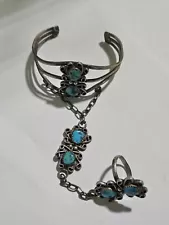 Vintage Sleeping Beauty Turquoise Slave Bracelet