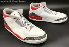 Nike Air Jordan 3 Retro 2022 'Fire Red' & White/Grey Sneakers - Size 14 (+COA)