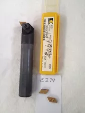 USED 3/4" KENNAMETAL CARBIDE BAR E12NKLCR05. WITH 5 NPL 51 CARBIDE INSERTS C379