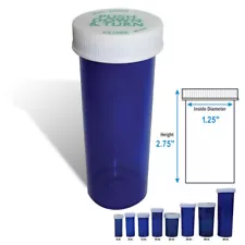 13 Dram Blue Prescription Vials, Safety Cap Medicine Vials, 320/Case