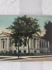 C 1912 Trees in Front of City Public Library Evanston IL DB Antique Postcard