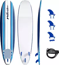 Wavestorm 8Ft Classic Surfboard // Foam Wax Free Soft Top Longboard for Adults a