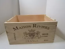 OLD WOOD-WOODEN MAISON RIVERE FRANCE BORDEAUX 2018 WINE CRATE BOX